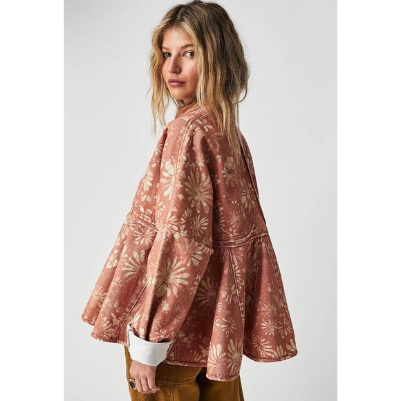 Free People Lua Bed Swing Jacket Apricot Combo Size XL - Picture 1 of 14